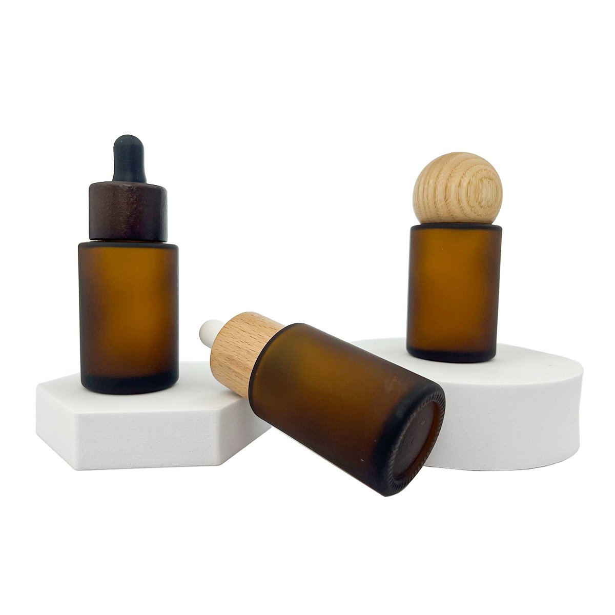 Custom cosmetic dropper bottles