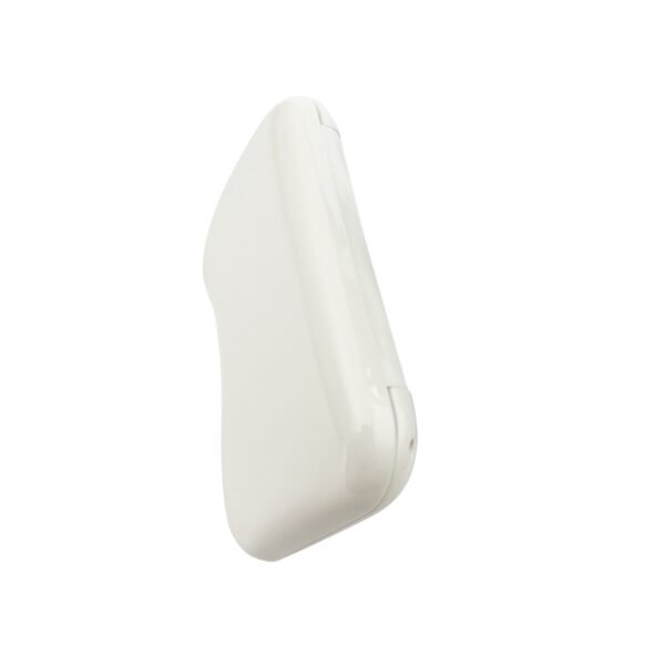 st-cp-002-04 Side profile view of white glossy rounded rectangle empty cosmetic palette