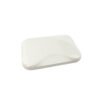 st-cp-002-05 Top view of closed white glossy empty powder palette with curved indent design