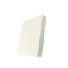 الخطوة-001-05 Closed top angled view of matte off-white flat empty powder palette on white background