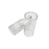 Clear cylindrical empty lipstick tube, transparent AS cosmetic container with silver electroplated twist core