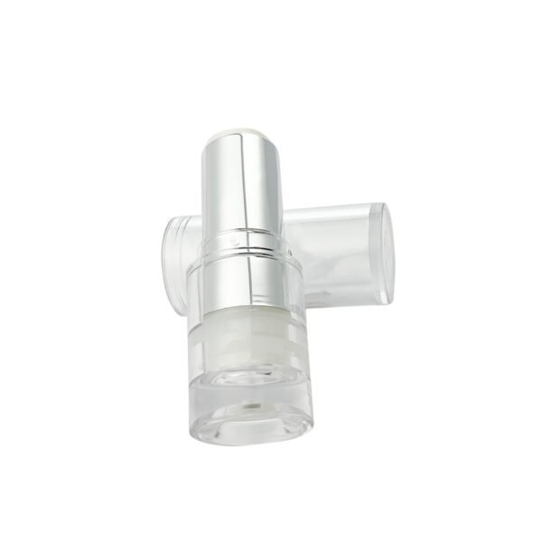 Transparent lipstick tube with silver plating middle part, empty lipstick packaging for 3.5g lipstick