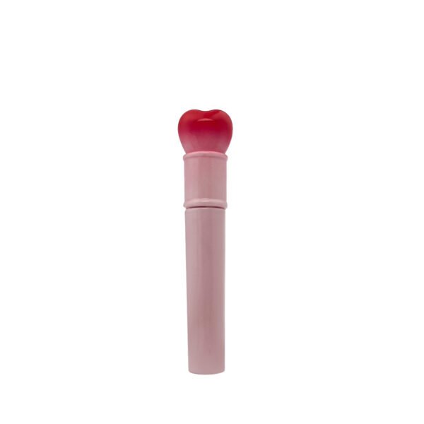 st-ls-007-02 Assembled heart shaped lip gloss tube, pink cylindrical empty lip gloss packaging