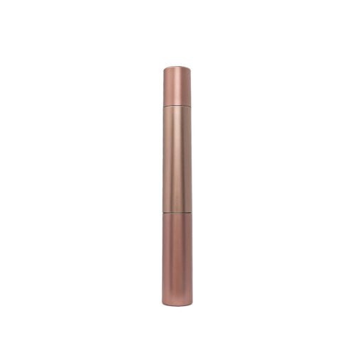 Dual End Mascara Tube – the photographs show a long straight tube with brush assemblies accessible at both ends