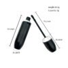 st-mc-007-01 Oval Black Mascara Tube – the black case has a broad rounded capsule-like profile and silver-tone trim at the closure