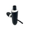 st-mc-007-02 Disassembled ABS empty polygonal mascara bottle set with applicator brush on white background