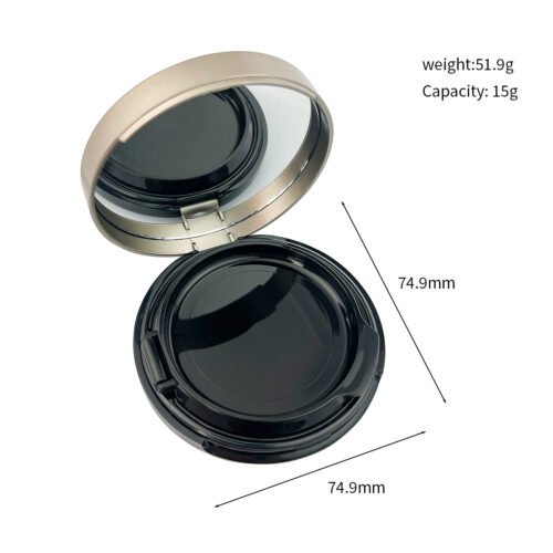 pt-pc-012-01 Wave Lid Cushion Compact – a warm metallic-looking lid has a flowing wave pattern across its surface